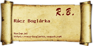 Rácz Boglárka névjegykártya